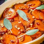 Delicious baked candied yams ready to serve as a comforting side dish.