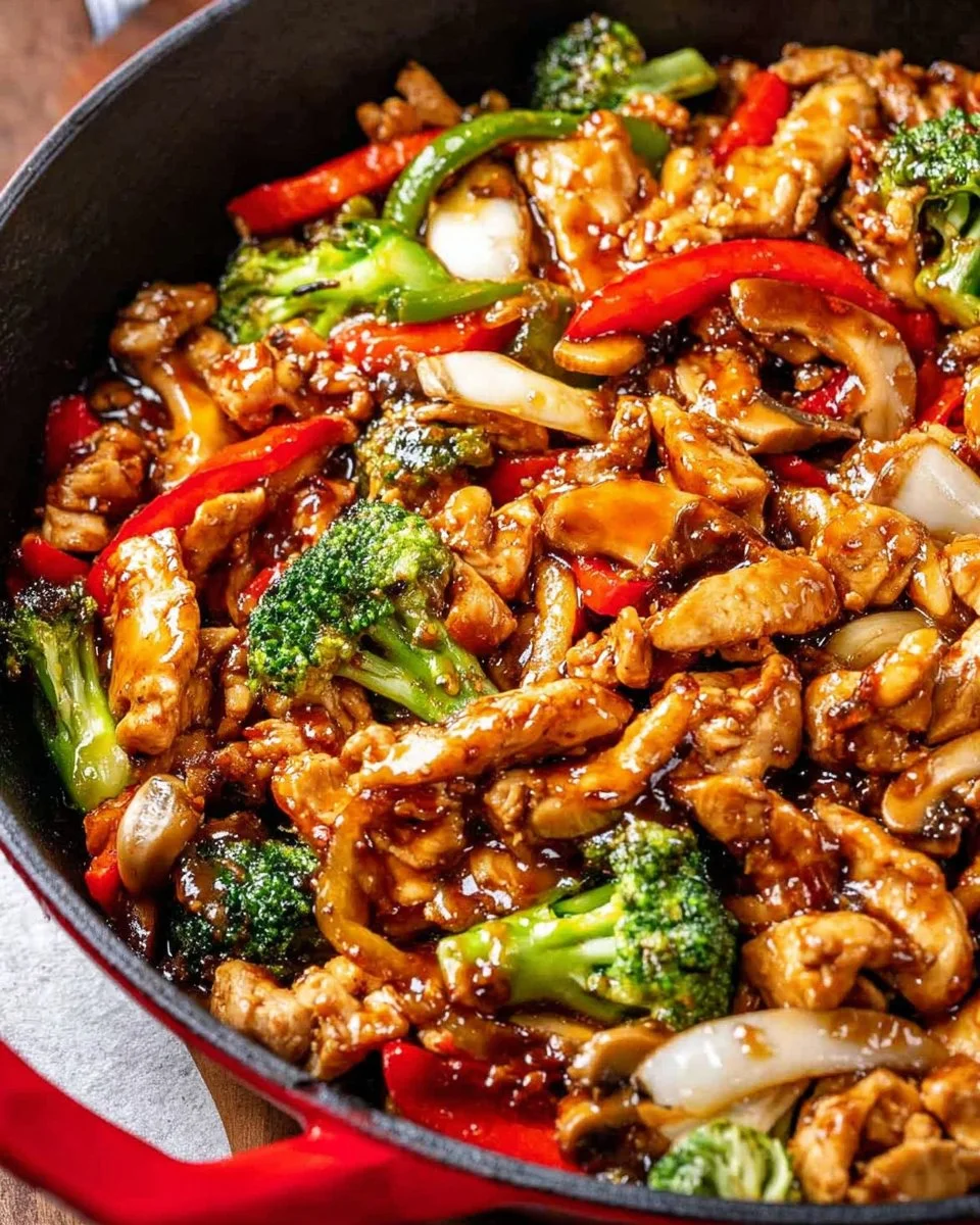 Delicious black pepper chicken served with steamed vegetables and rice
