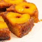 Delicious Bourbon Pineapple Upside Down Cake with caramelized pineapple and rich flavors.