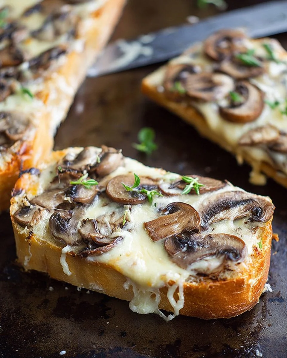 Cheesy Mushroom French Bread Pizza