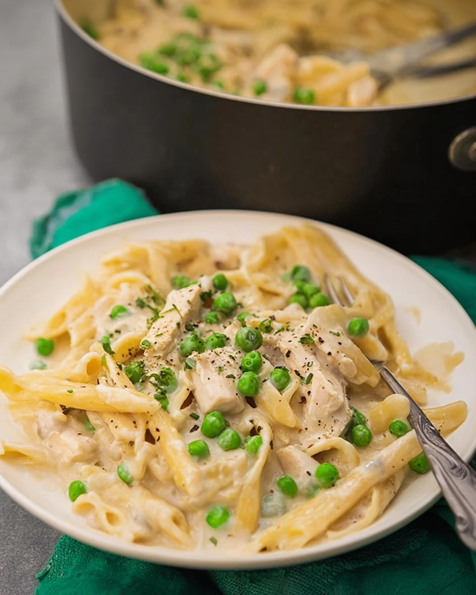 Chicken Alfredo with Peas