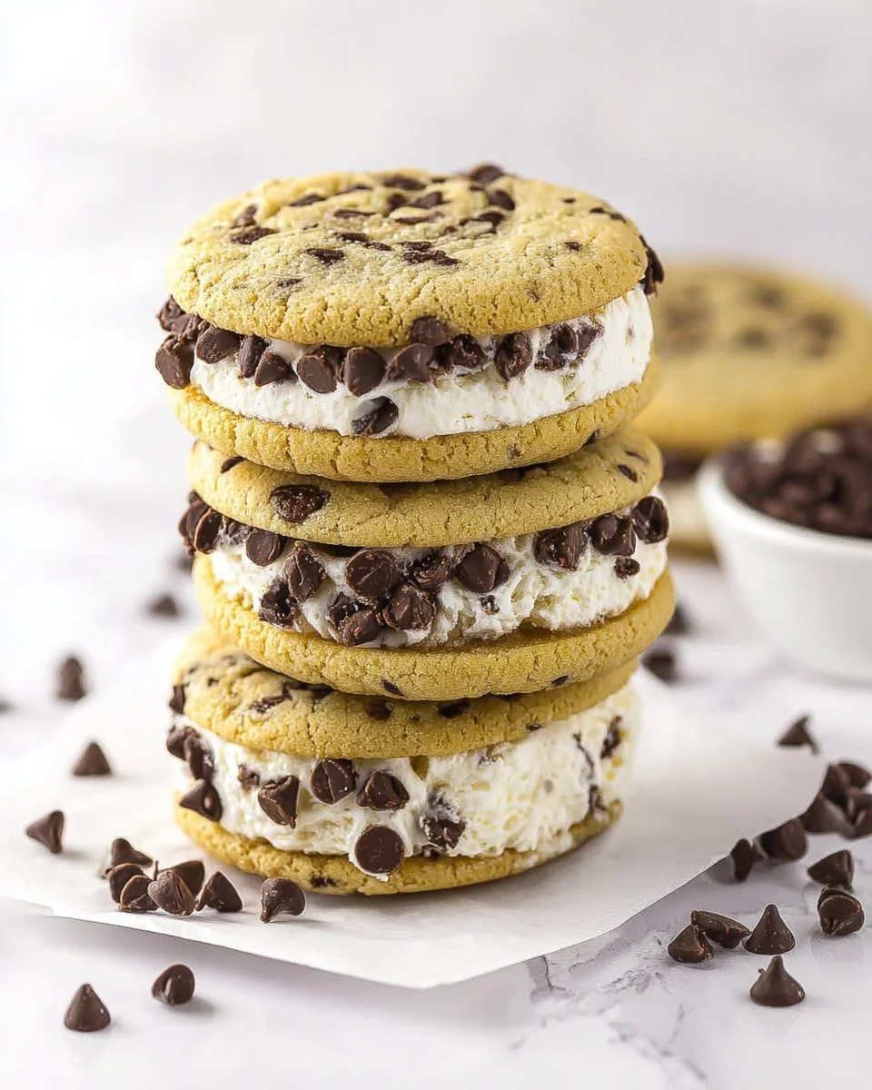 Chocolate Chip Cookie Ice Cream Sandwiches