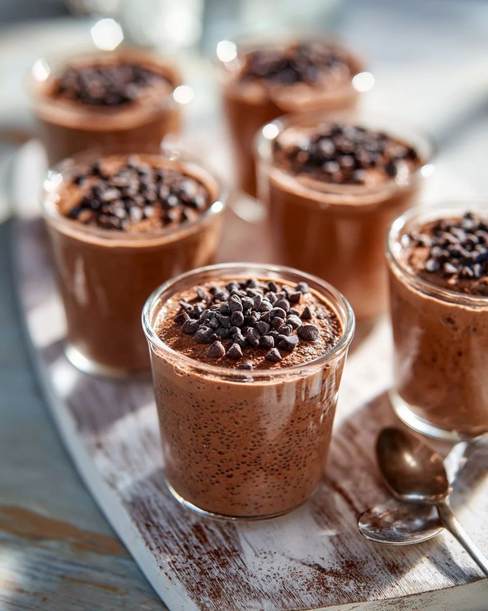 Delicious chocolate overnight oats topped with fruits and nuts
