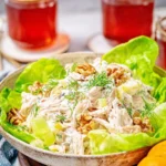Delicious classic chicken salad made with fresh ingredients and herbs