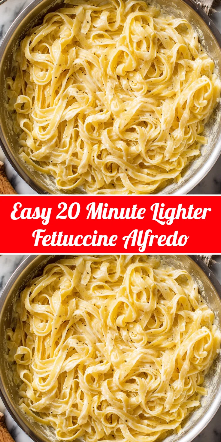 Easy 20 Minute Lighter Fettuccine Alfredo