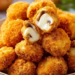 Delicious fried mushrooms served as a golden appetizer.