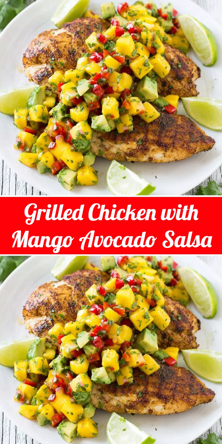 Grilled Chicken with Mango Avocado Salsa