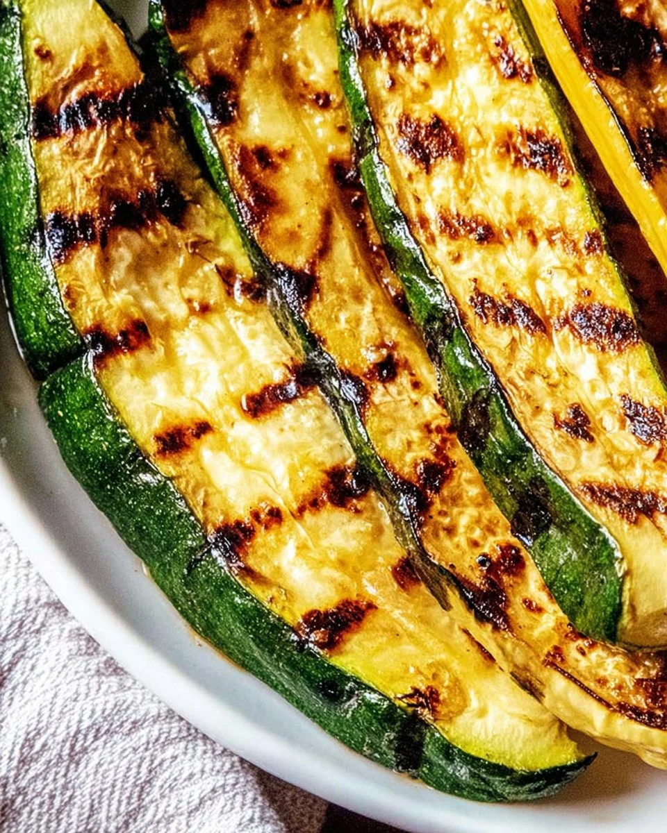 Delicious grilled zucchini and squash served as a healthy summer side dish