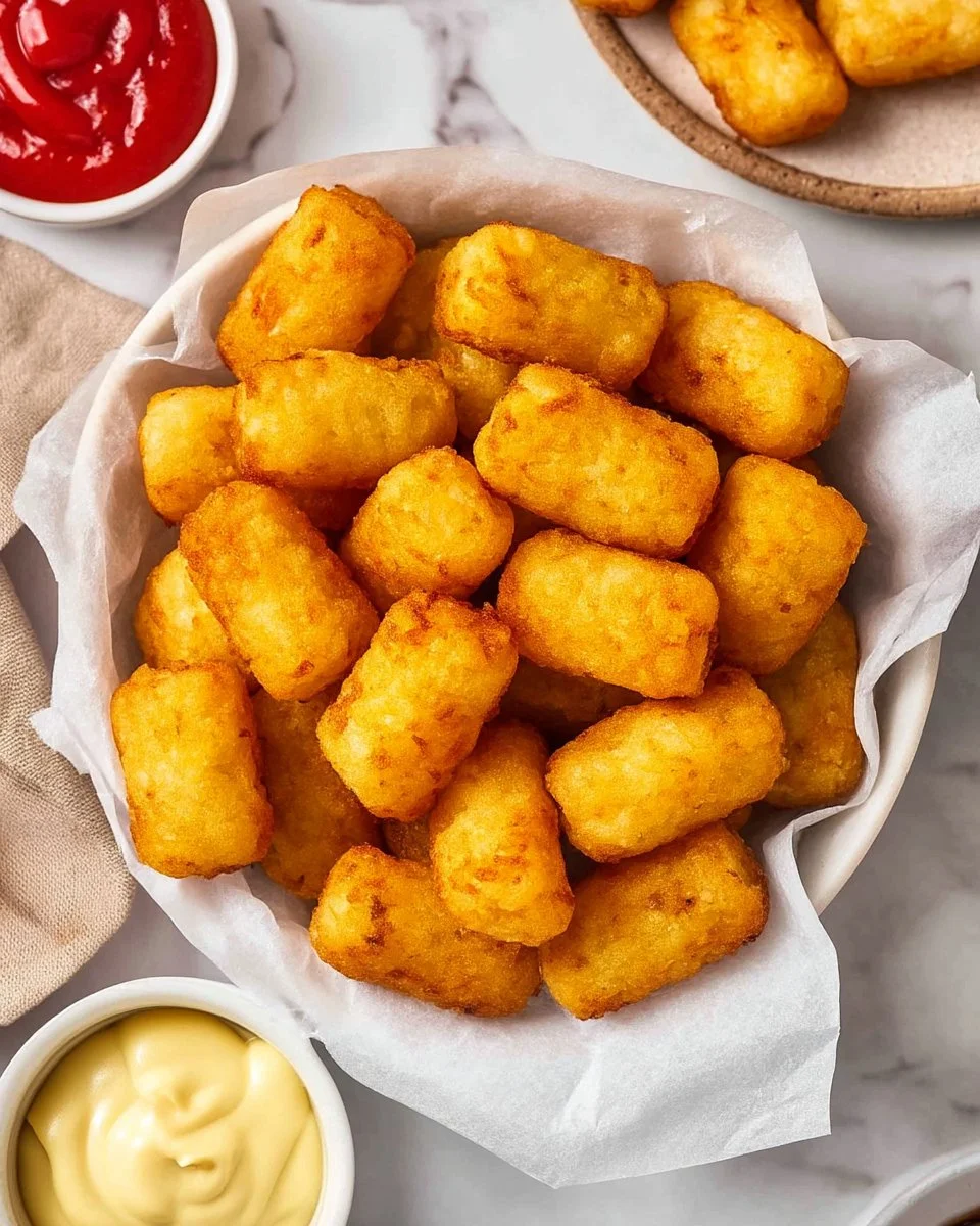 Delicious homemade Tater Tots golden brown and crispy