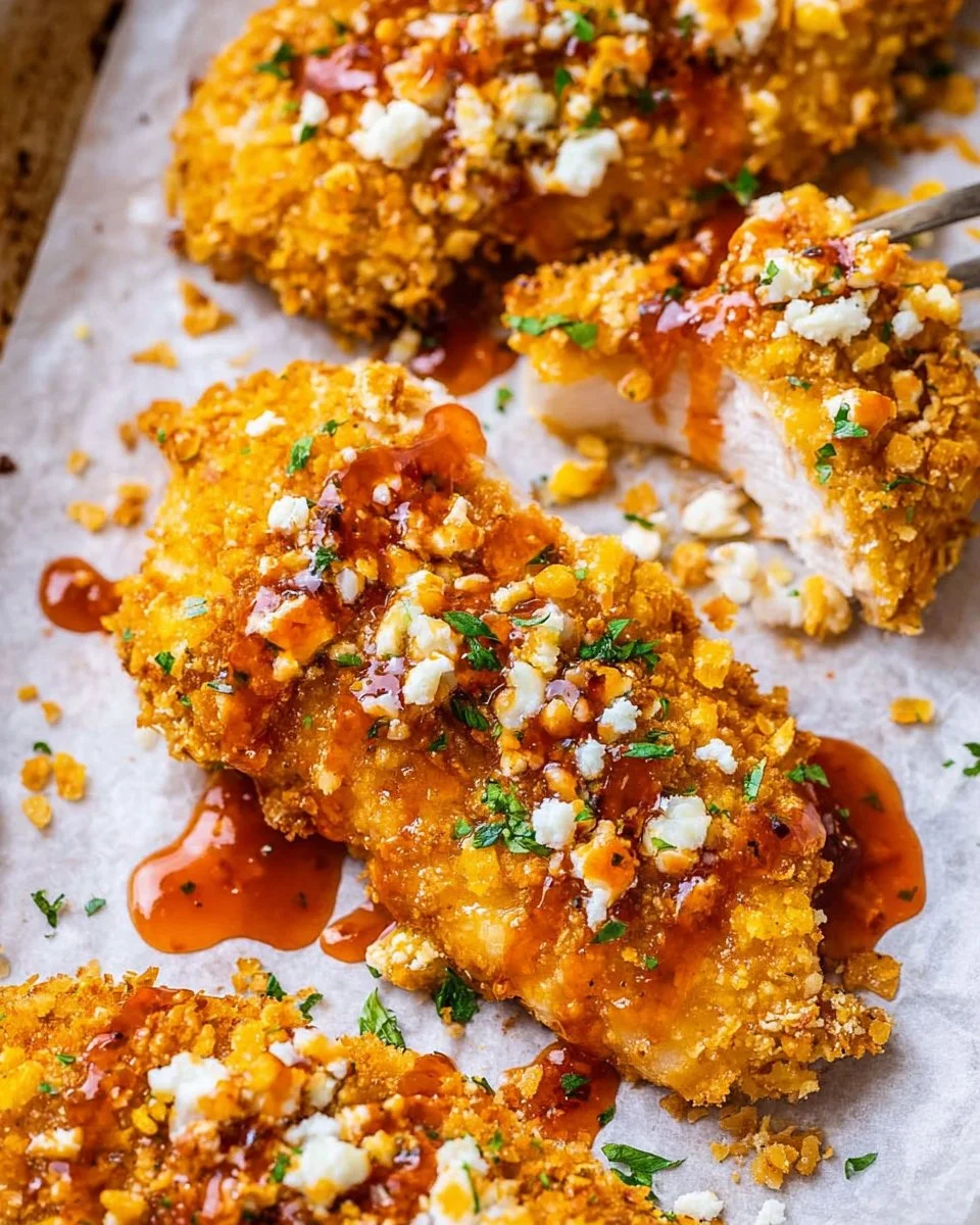 Hot Honey Feta Chicken dish garnished and ready to serve