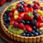 Delicious Ina Garten fruit tart with fresh fruits and pastry crust