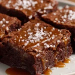 Delicious salted caramel brownies from Ina Garten's recipe, featuring a rich chocolate base.