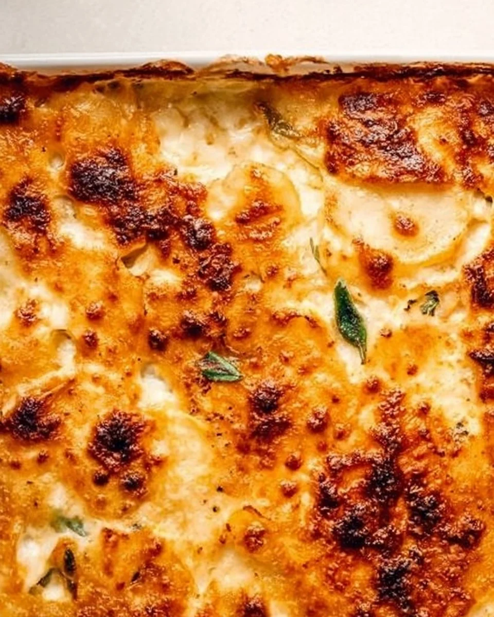Delicious scalloped potatoes recipe by Ina Garten, creamy and cheesy dish.