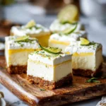 Delicious Key Lime Pie Bars topped with creamy lime filling and crust