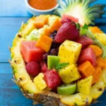 Colorful Mexican Fruit Salad with fresh fruits and lime zest