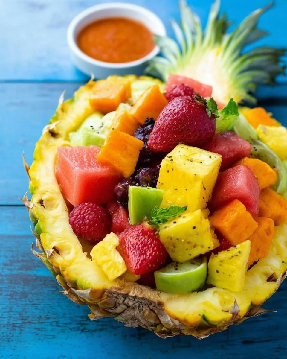 Colorful Mexican Fruit Salad with fresh fruits and lime zest