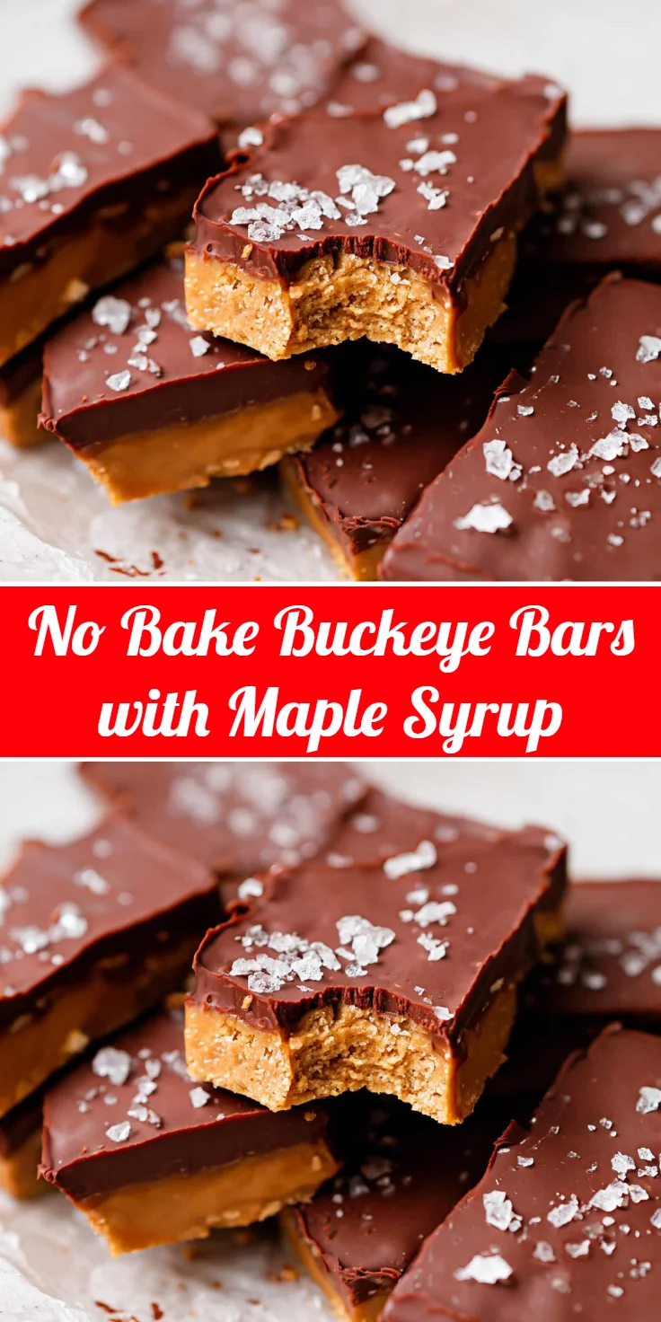 No Bake Buckeye Bars with Maple Syrup