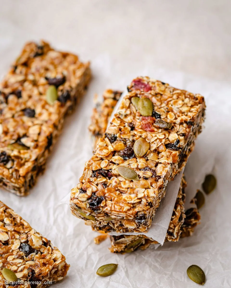 Delicious no bake granola bars made with oats and nuts