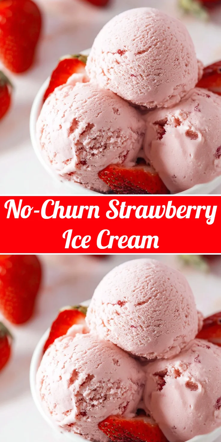 No-Churn Strawberry Ice Cream