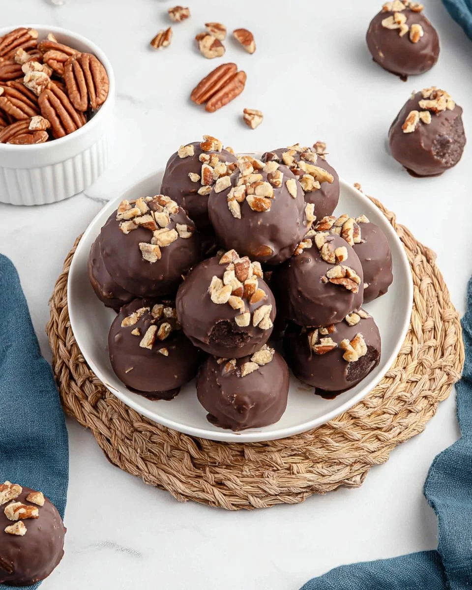 Delicious homemade Pecan Pie Balls ready to be served as a sweet treat