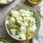 Freshly prepared Pineapple Pistachio Salad with vibrant colors and textures