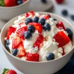 Red, White, and Blue Cheesecake Salad - a no-bake summer dessert