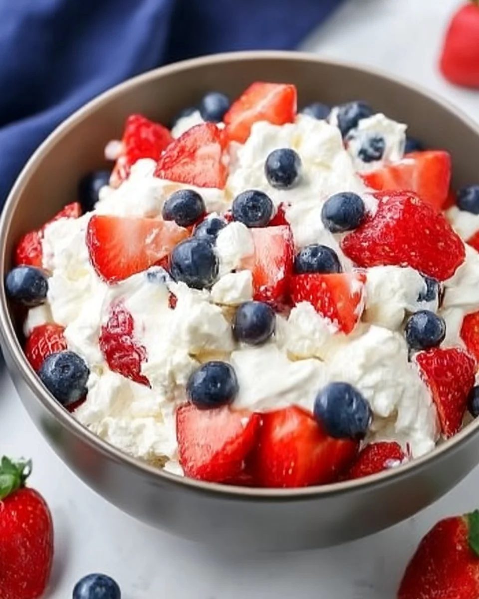 Red, White, and Blue Cheesecake Salad: No-Bake Summer Delight