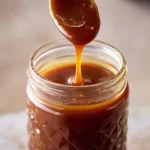 Delicious salted caramel sauce drizzled over desserts