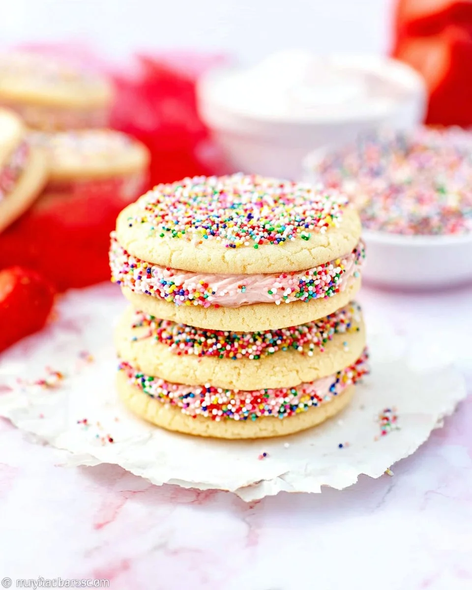 Strawberry Sugar Cookie Sandwiches