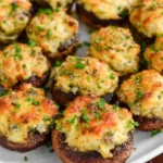 Delicious stuffed mushrooms recipe with savory filling and herbs.