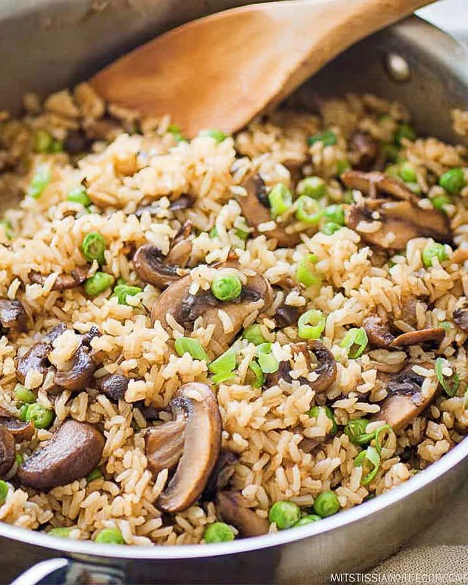 Teriyaki Rice Pilaf With Mushrooms And Peas
