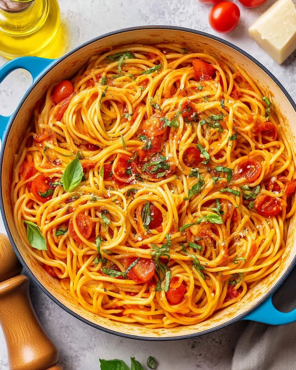Delicious Tomato Basil Pasta with fresh tomatoes and basil
