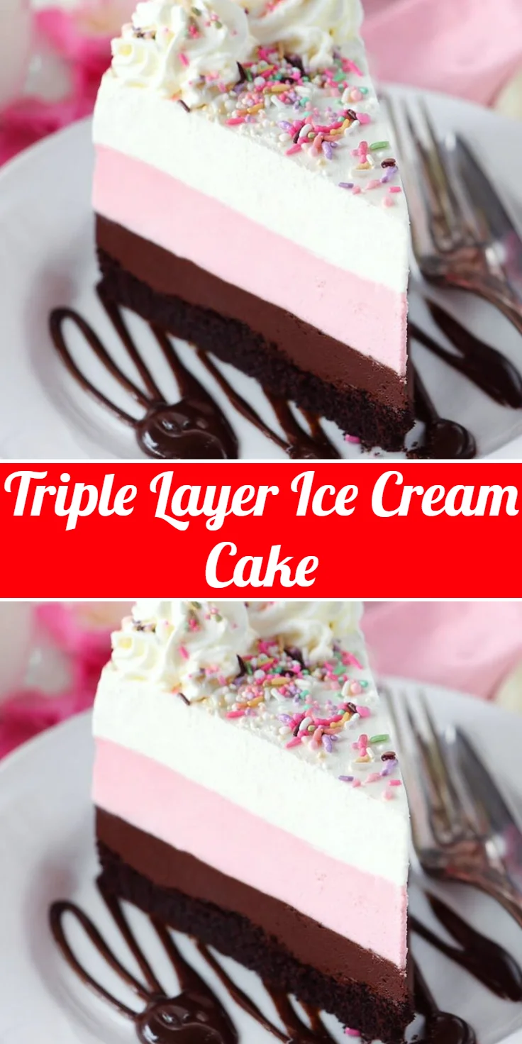 Triple Layer Ice Cream Cake