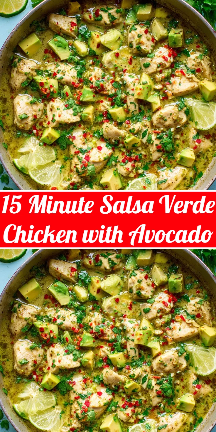 15 Minute Salsa Verde Chicken with Avocado