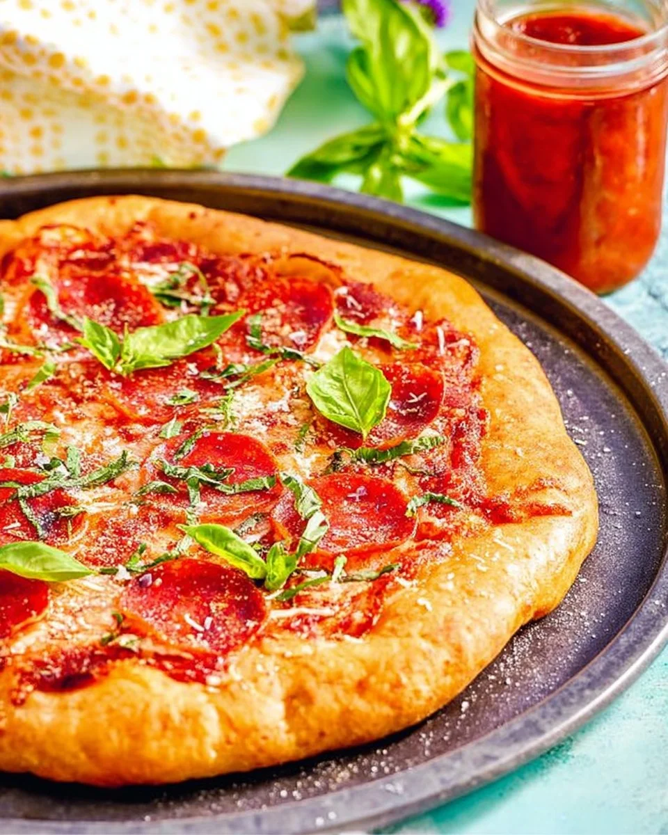 Homemade 2-ingredient pizza dough ready for baking