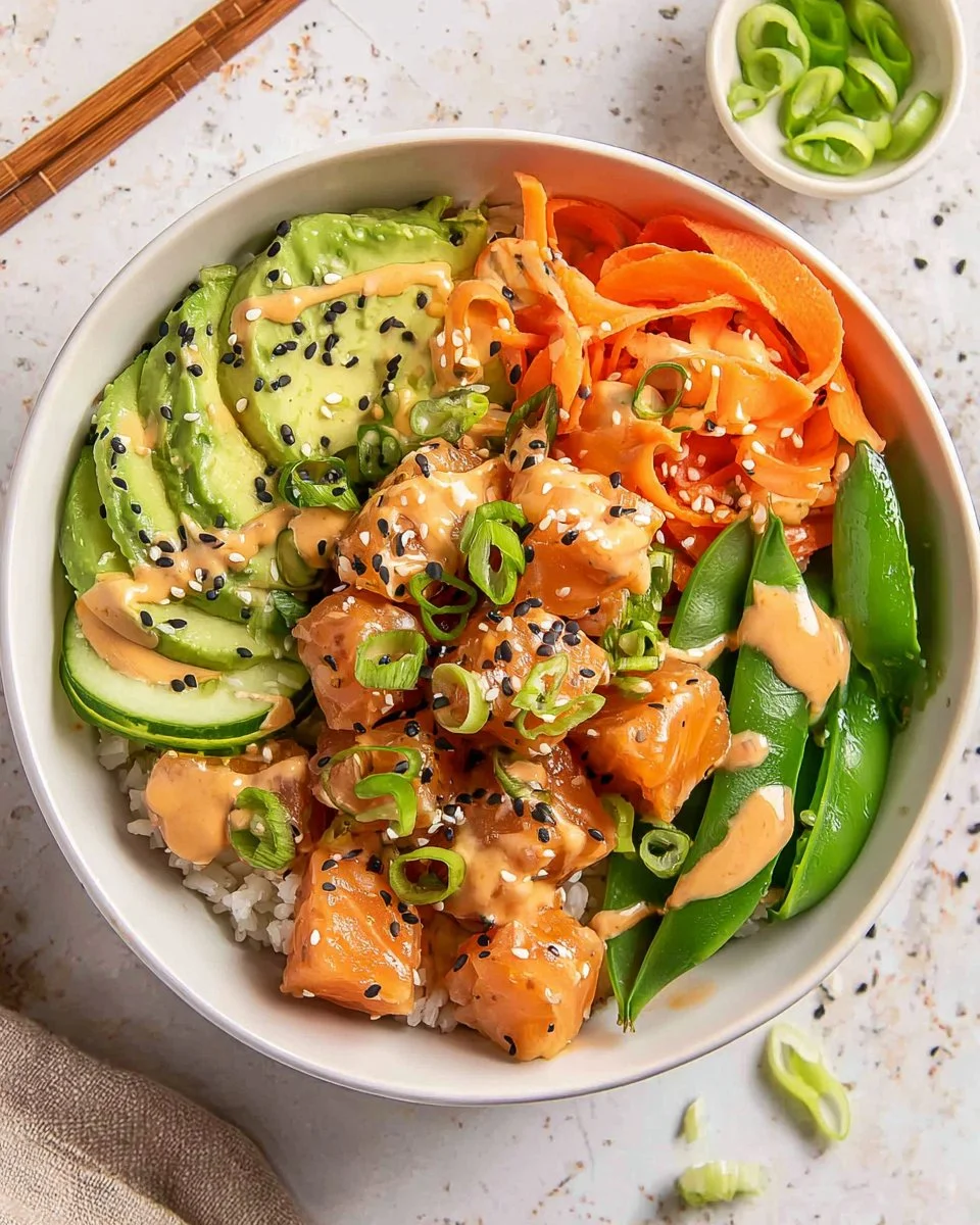 Healthy air fryer salmon bowls with fresh vegetables and grains