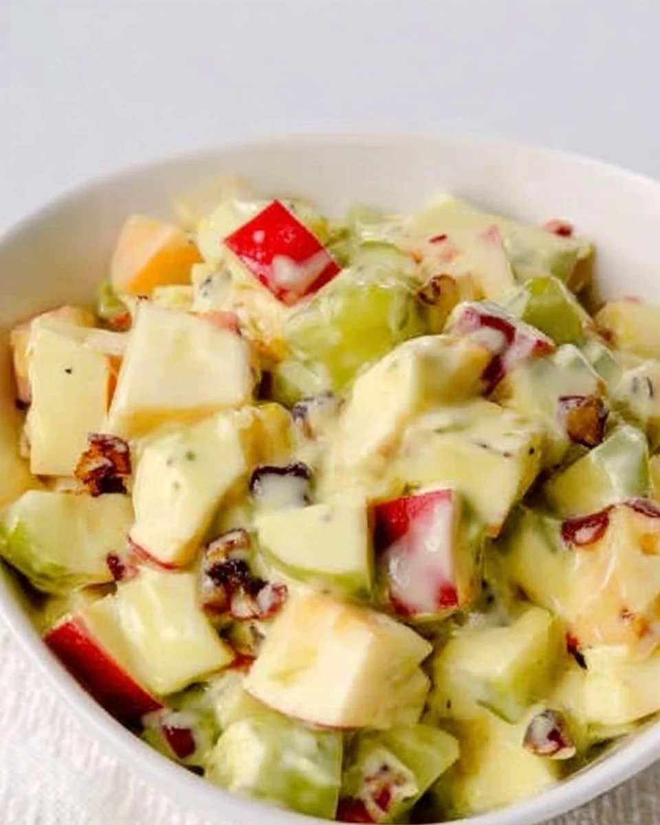 Apple Salad with Creamy Yogurt and Pudding Dressing