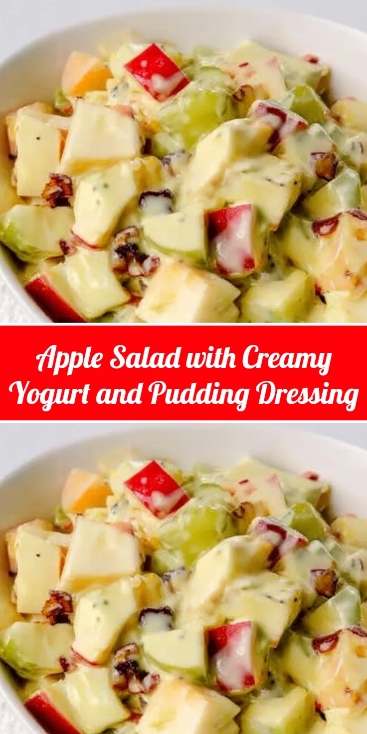 Apple Salad with Creamy Yogurt and Pudding Dressing