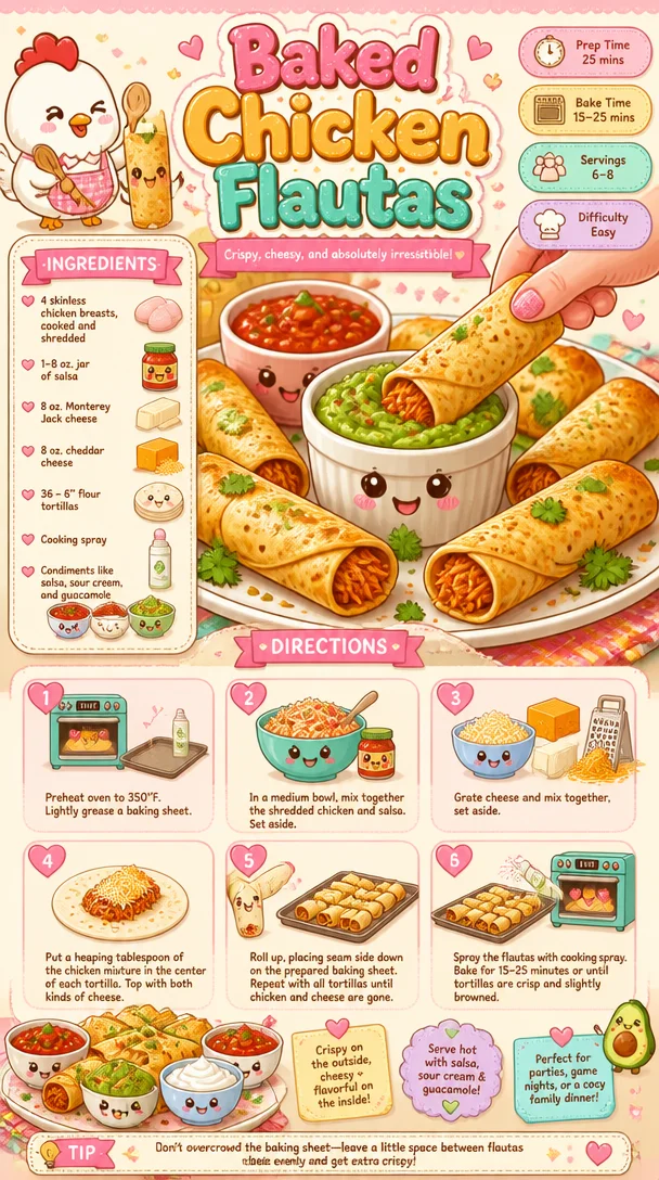 Baked Chicken Flautas