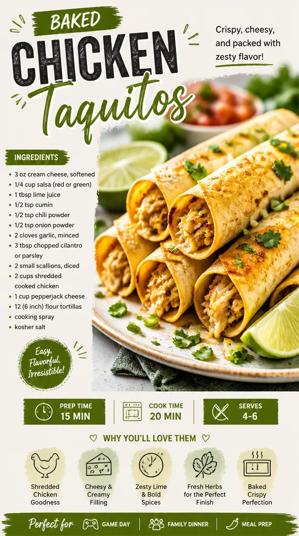 Baked Chicken Taquitos