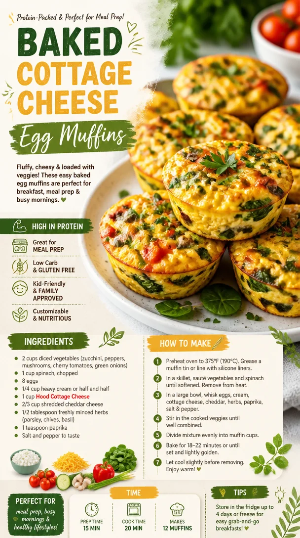 Baked Cottage Cheese Egg Muffins