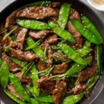 Delicious beef stir fry with vibrant vegetables and savory sauce