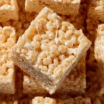 Delicious homemade Brown Butter Rice Krispies Treats in a pan