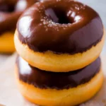 Delicious chocolate frosted donuts topped with chocolate icing and sprinkles