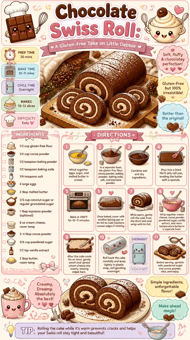 Chocolate Swiss Roll: A Gluten-Free Take on Little Debbie