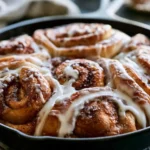 Delicious cinnamon roll skillet bread fresh out of the pan.