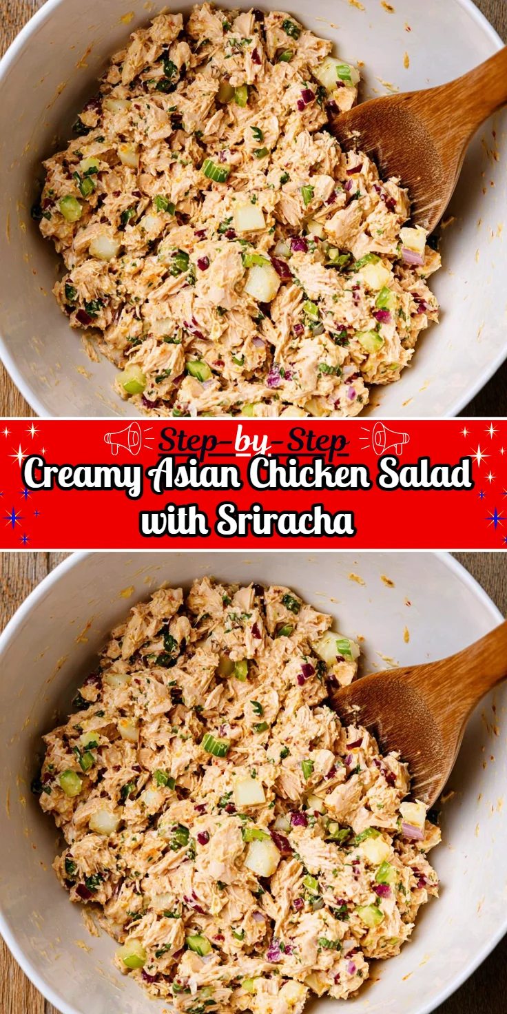 Creamy Asian Chicken Salad with Sriracha