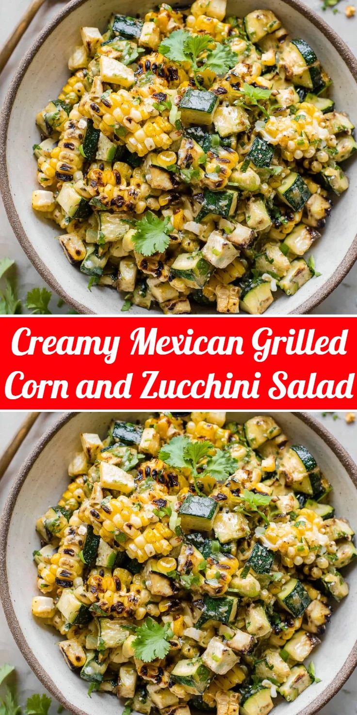 Creamy Mexican Grilled Corn and Zucchini Salad