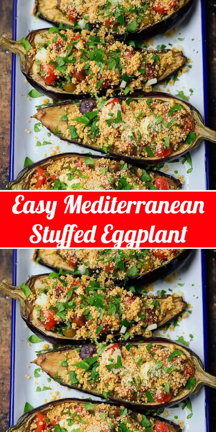 Easy Mediterranean Stuffed Eggplant