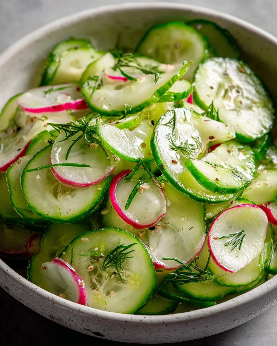 Easy vinegar cucumber salad, dairy-free, Paleo, Whole30 recipe